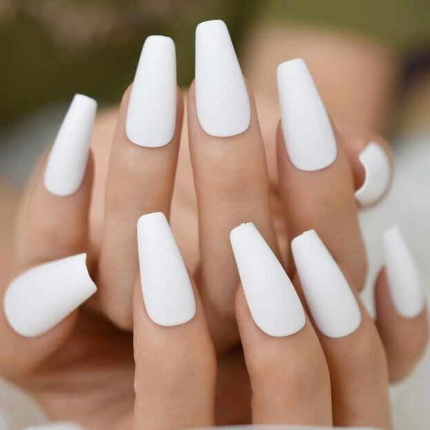 100 Pcs Set Fake Nails - Classic White