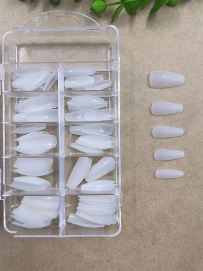 100 Pcs Set Fake Nails - Classic White
